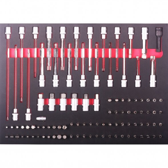 1/2" Galvučių su antgaliais rinkinys (HEX, TORX, SPLINE, PH, PZ) 102vnt.