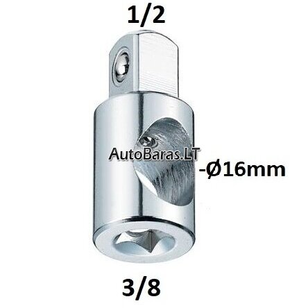 Adapteris 3 krypčių 3/8" - 1/2"