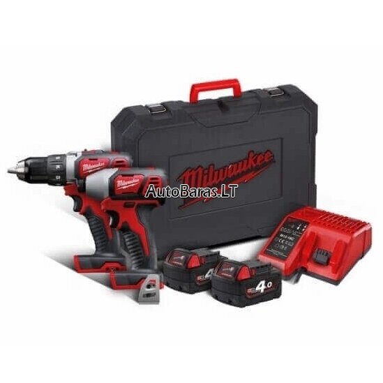 Akumuliatorinių suktukų rinkinys MILWAUKEE M18 BPP2D-402C 1