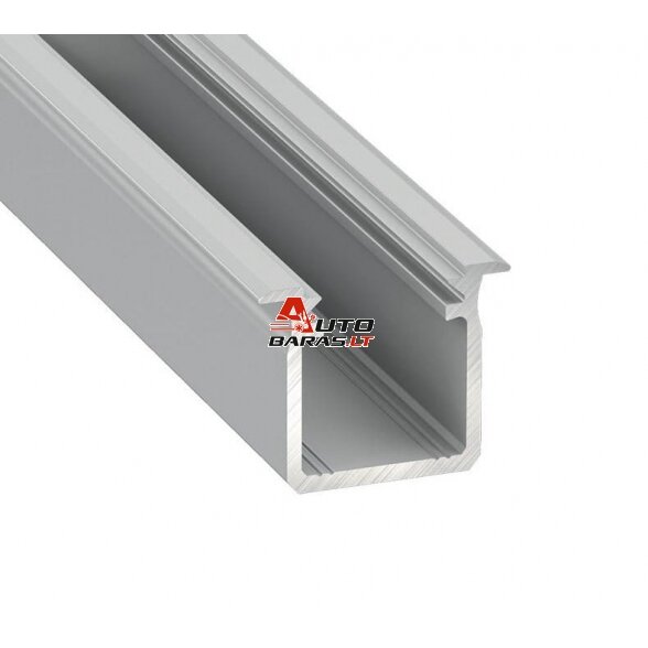 Aluminum recessed profile for Lumines LED strips (gray, recessed, 2m)