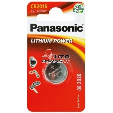 Baterija Panasonic Lithium CR2016 (2 vnt.)