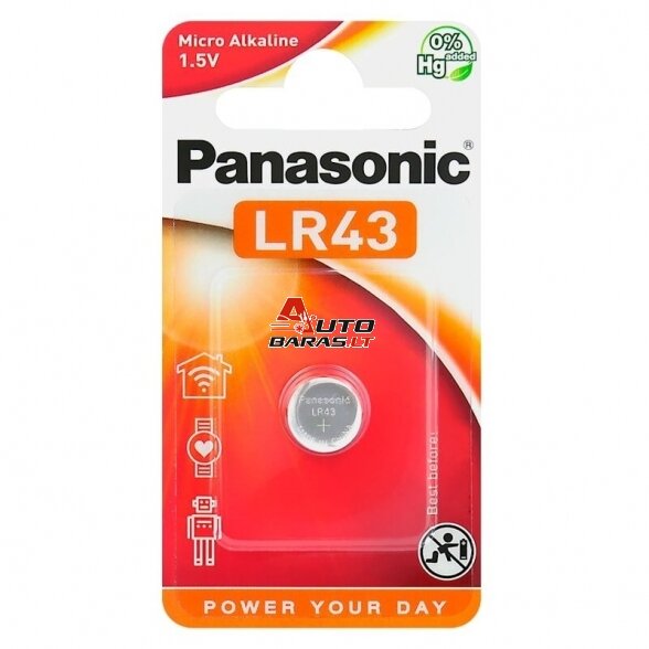 Baterija Panasonic Alkaline G12/LR43 (1 vnt.)