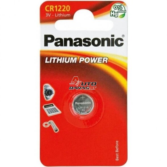 Baterija Panasonic Lithium CR1220 (1 vnt.)