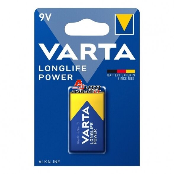 Baterija VARTA Alkaline Long life 6LR61/6LF22/9V Krona (1 vnt.)