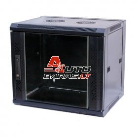 Commutation cabinet 19" wall mounted 7U 540x400x300mm (anthracite, not assembled, glass doors)