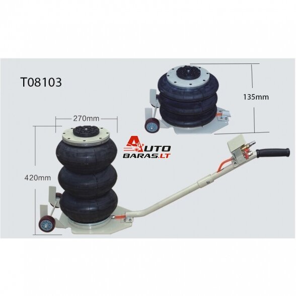 Domkratas 3t pneumatinis  su 3 oro pagalvėmis 6