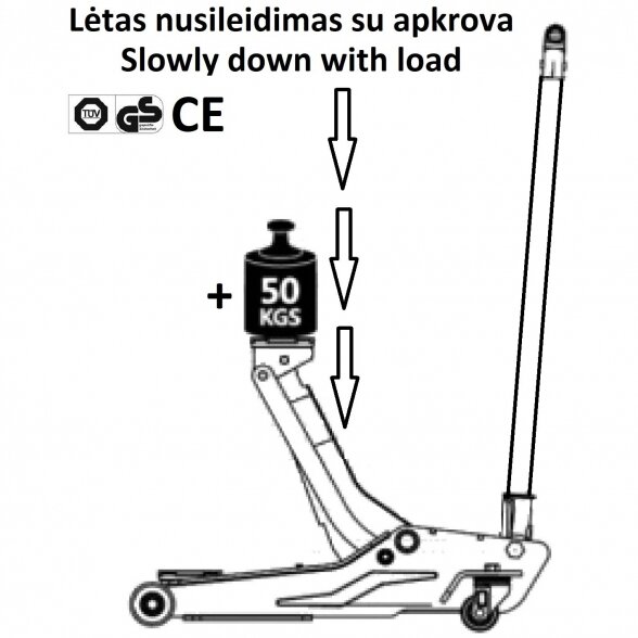 Domkratas su ratukais 3.0t 3