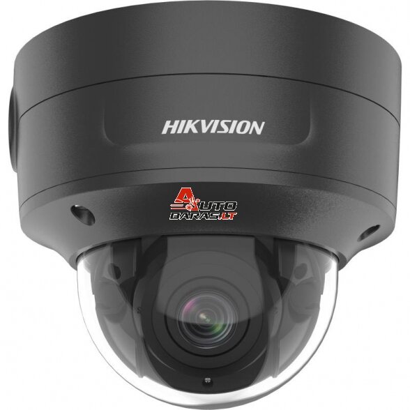 Hikvision dome DS-2CD2746G2-IZS F2.8-12 (juoda, 4 MP, 40 m. IR, AcuSense, Darkfighter)