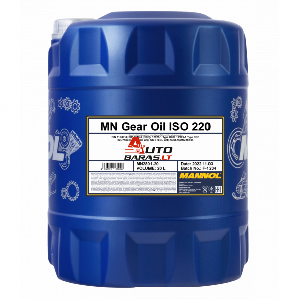 Industrinė pavarų alyva ISO 220 1L Gear oil MANNOL  2801 1