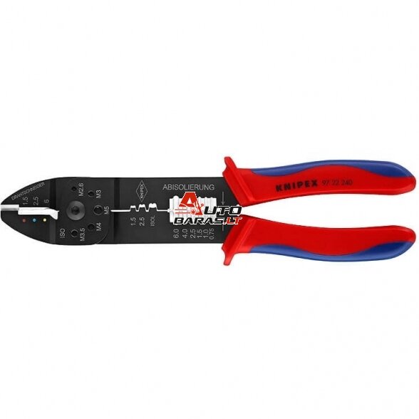 Kabelio nužievinimo ir jungčių užspaudimo replės KNIPEX 1396200