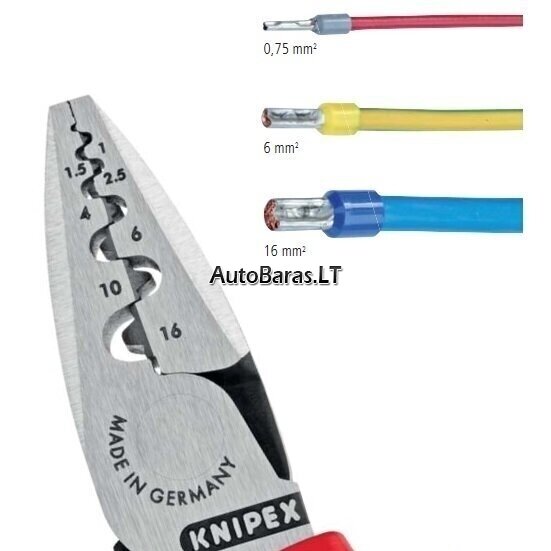 KNIPEX REPLĖS LAIDŲ UŽSPAUDIMUI 180MM 2