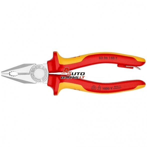 Kombinuotos replės elektrikui 180mm (1000V) KNIPEX