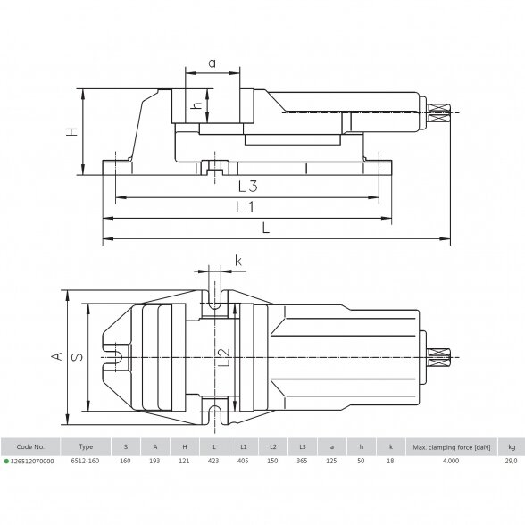 Mašininis spaustuvas 160mm 1