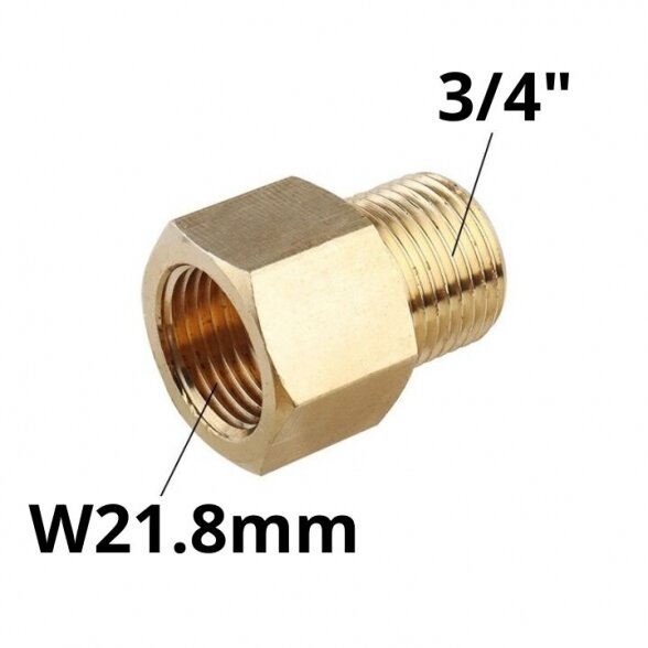 Perėjimas reduktoriui (techninių dujų balionui) iš W21.8mm į 3/4" reduktoriui