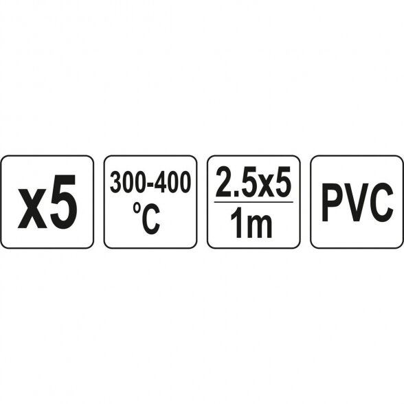 Plastiko suvirinimo juostų rinkinys (5vnt) (PVC polivinilchloridas) 2.5x5mm 5х1m 2