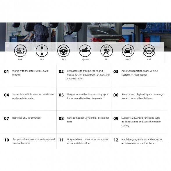 FOXWELL NT530 Profesionali universali diagnostikos įranga automobiliui OBD 7