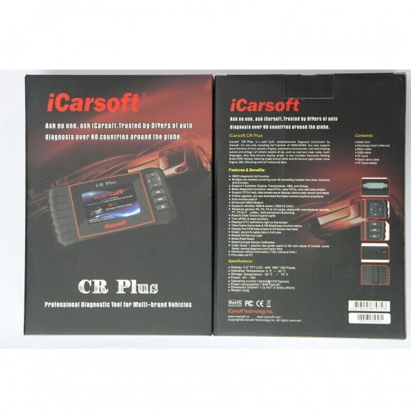 Profesionalus iCarsoft CR PLUS diagnostikos įtaisas 2