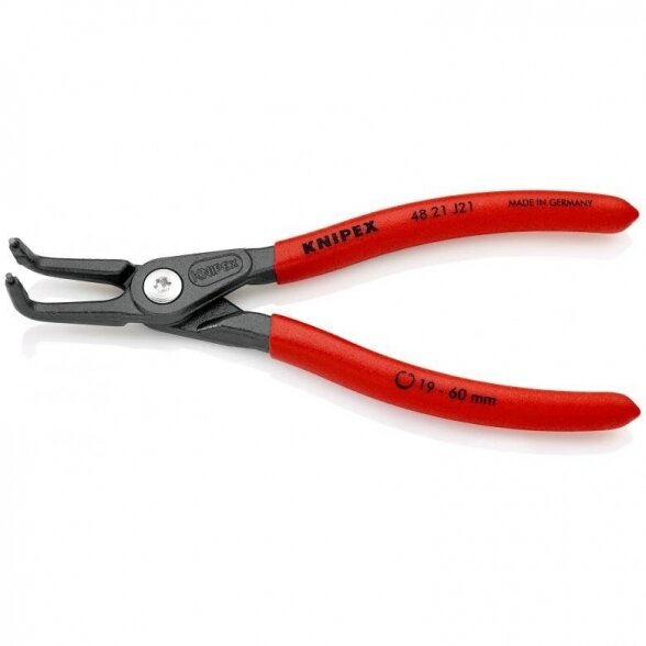 Replės vidiniams žiedams. Lenktos 165mm (Ø19-60mm) KNIPEX 1