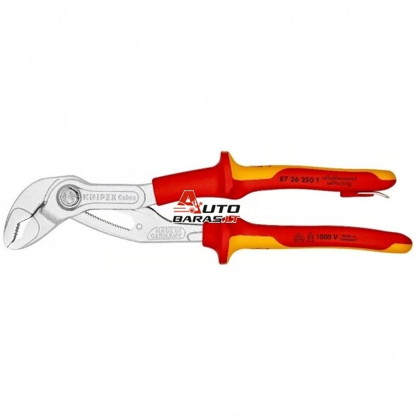 Santechninės replės 250mm VDE KNIPEX Cobra