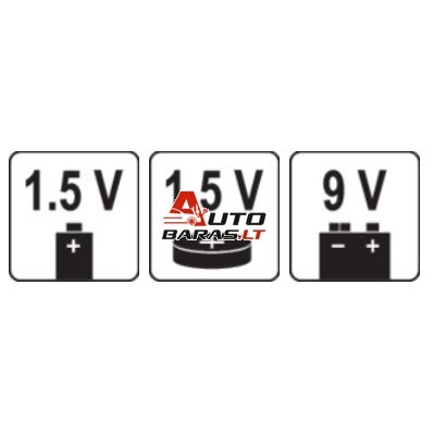 Testeris 1.5V ir 9V baterijoms 6