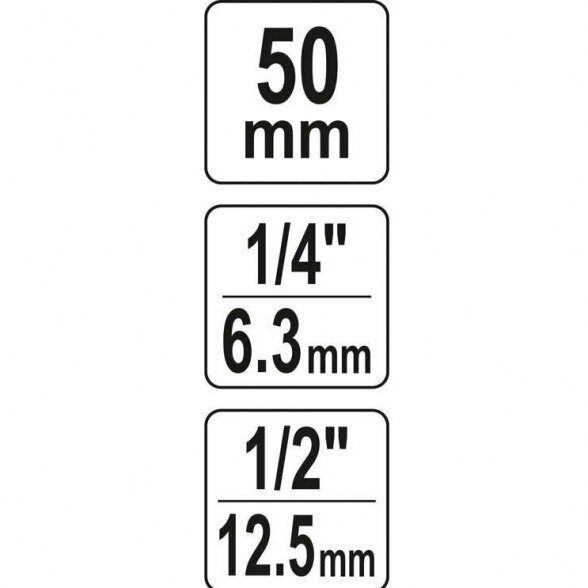 YATO ADAPTERIS SUKTUVUI VERŽLIASUKIUI SMŪGIMIAM 1/2"-6.3MM, 50MML 3