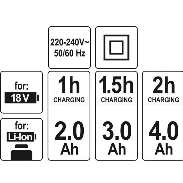 YATO ĮKROVIKLIS 18V LI-ION AKUMULIATORIUI 2