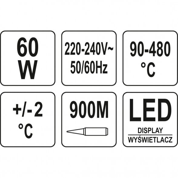 YATO LITAVIMO STOTELĖ SU LCD EKRANU 60W 900M 5